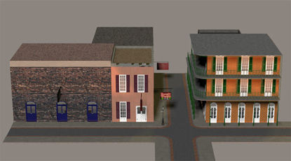 Picture of French Quarters Street and Five Buildings Scene -Buildings