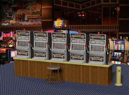 Picture of Casino Scene with Working Slot Machine Model Set