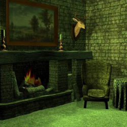 A Cozy Fireplace Corner Scene - Prop Set for Poser