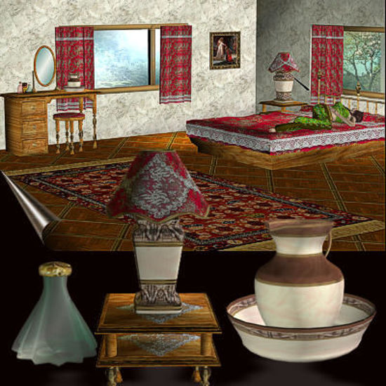 Picture of Spacious Country Bedroom Set for Poser