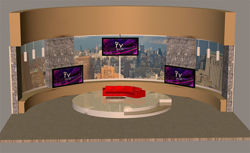 Daytime TV Talk Show Studio Set Scene