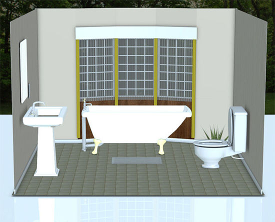 Picture of Comfortable Bathroom Scene with Removable Walls