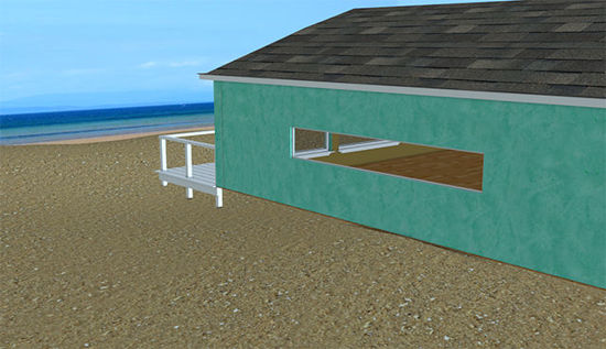 Picture of Interior and Exterior Beach House Scene - Poser and DAZ Studio Format