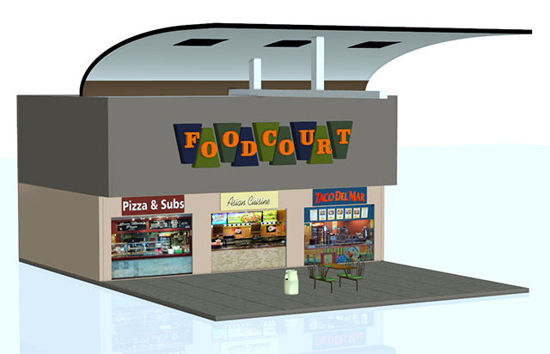 Picture of Modular Mall Scene - Food Court Part 2 - MMFC-AdjustableTable