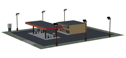 Picture of Convenience Store and Parking Lot Scene