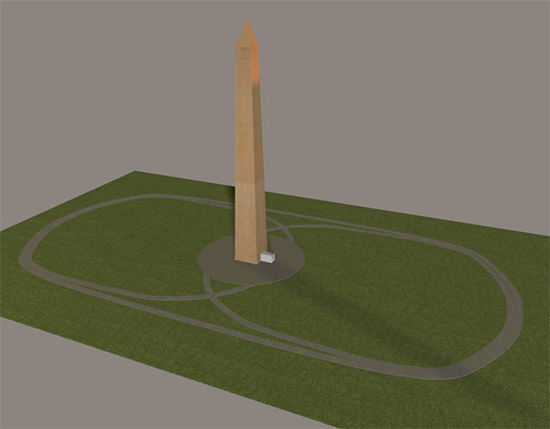Picture of Full Scale Washington Monument Scene - WasingtonMonumentBUMPS