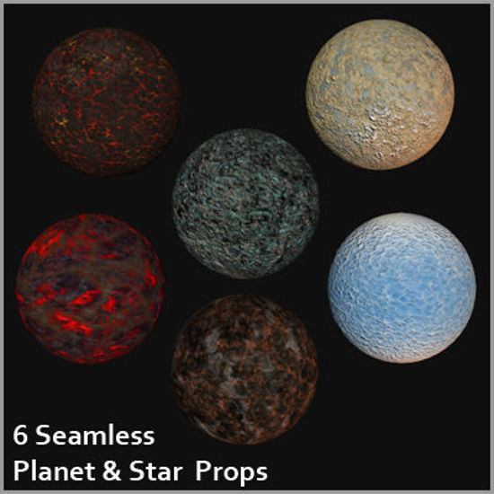Picture of Six Seamless Planet and Star Props