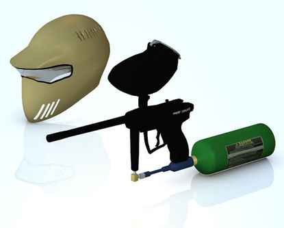 Picture of Paintball Gun and Helmet Models