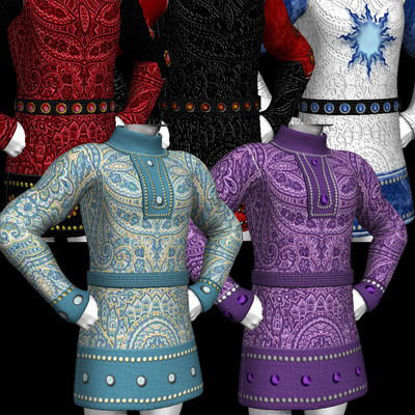 Picture of A huge set of textures and MAT's for the DAZ Mike 3 tunic. - Deco