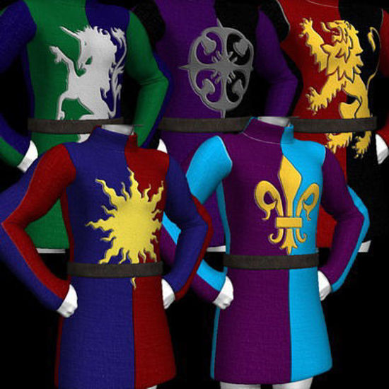 Picture of A huge set of textures and MAT's for the DAZ Mike 3 tunic. - Heraldic