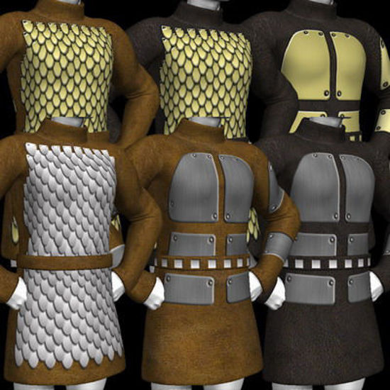 Picture of A huge set of textures and MAT's for the DAZ Mike 3 tunic. - Scale