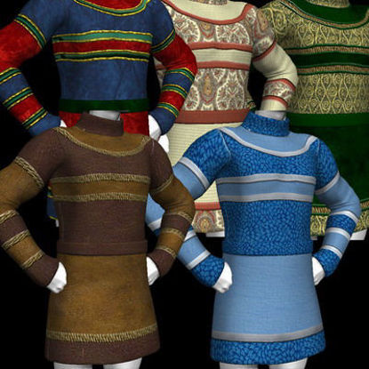 Picture of A huge set of textures and MAT's for the DAZ Mike 3 tunic. - stripe