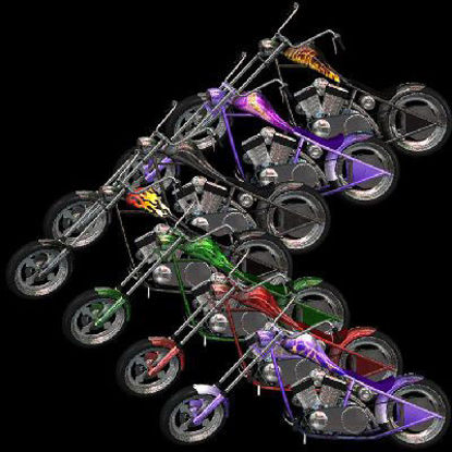 Picture of 7 Texture Sets for the Chopper Motorcycle for Poser - Add-On Material Pack