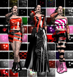 70 Poser 5 Goth shaders by Lyrra to turn any clothing into a Goth clubbing outfit