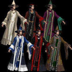 Textures and MATs for DAZ's Mike 3 Wizard robe and hat - PW_DAZm3wizrobes1