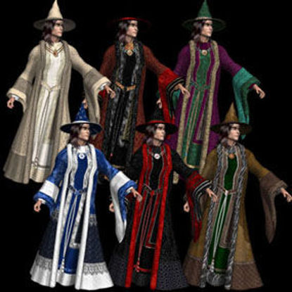 Picture of Textures and MATs for DAZ's Mike 3 Wizard robe and hat - PW_DAZm3wizrobes1