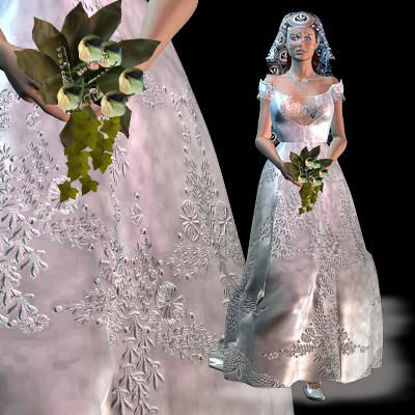Picture of Wedding Gown3 Veil textures