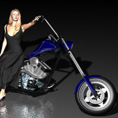 Picture of Chopper Motorcycle for Poser - Optional Templates