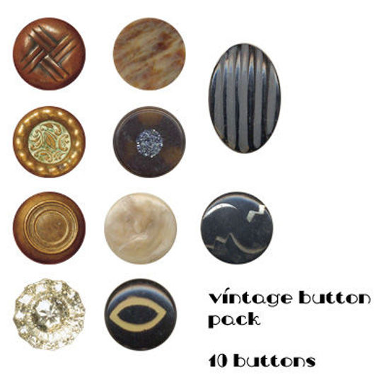 Picture of Vintage Buttons Photoshop Brushes and PNG Pack