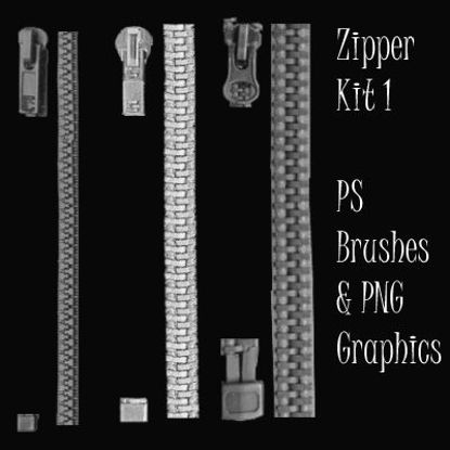 Picture of Zipper Kit 1 - Zipper Photoshop Brushes and PNG Graphics