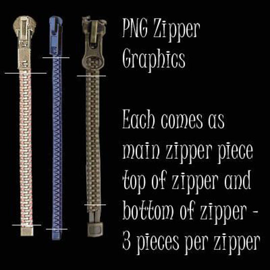 Picture of Zipper Kit 1 - Zipper Photoshop Brushes and PNG Graphics