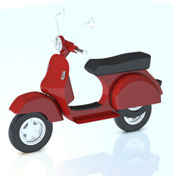 Vespa Style Motor Scooter Model with Movements