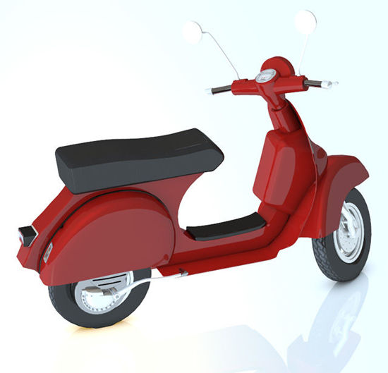 Picture of Vespa Style Motor Scooter Model with Movements