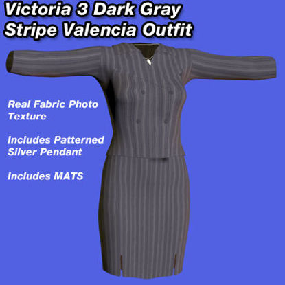 Picture of Dark Gray Valencia Outfit with Silver Pendant for Victoria 3