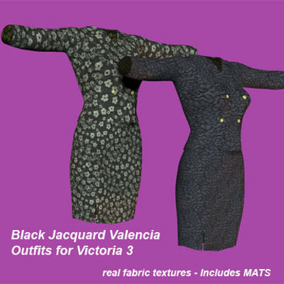 Picture of Black Jacquard Valencia Outfits for Victoria 3