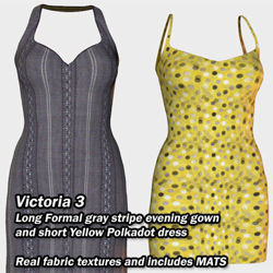 Gray Formal Gown and Yellow Polkadot Dresses for Victoria 3