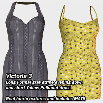 Picture of Gray Formal Gown and Yellow Polkadot Dresses for Victoria 3