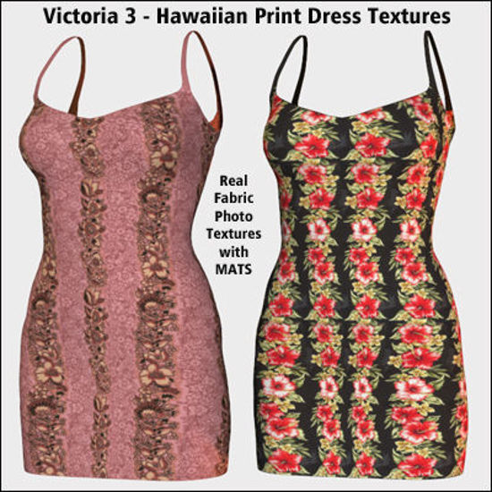 Picture of Hawaiian Dress Textures for the Victoria 3 Dress 1