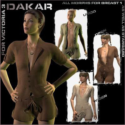 Picture of Dakar Outfit for Victoria 3 - Poser / DAZ 3D ( V3 )