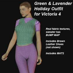 Green and Lavender Holiday Outfit for Victoria 4