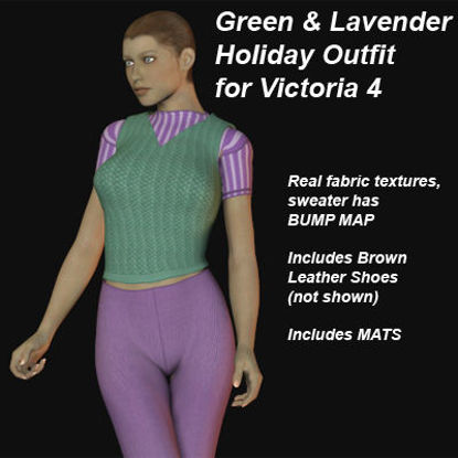 Picture of Green and Lavender Holiday Outfit for Victoria 4