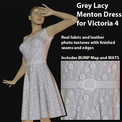 Picture of White Lacy Menton Dress for Victoria 4
