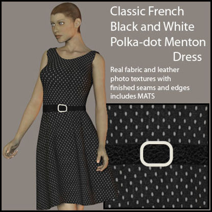 Picture of Classic French Black and White Polka-dot Menton Dress for Victoria 4