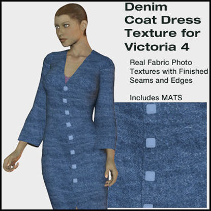 Picture of Denim Coat Dress Texture for Victoria 4