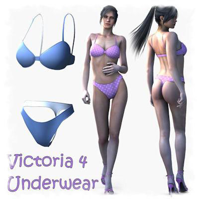 Underwear for Victoria 4 Poser 3D Clothes ModelPoserWorld 3D Model Content  Store for Poser and DAZ 3D Studio