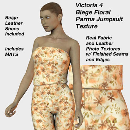 Picture of Beige Floral Parma Jumpsuit Texture for Victoria 4