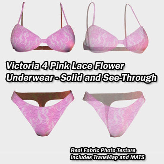 Picture of Pink Lace Flowery Underwear for Victoria 4