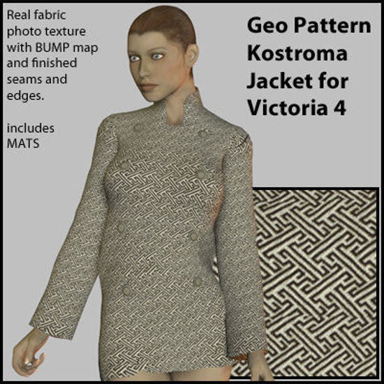 Picture of Geo Pattern Komostra Coat for Victoria 4