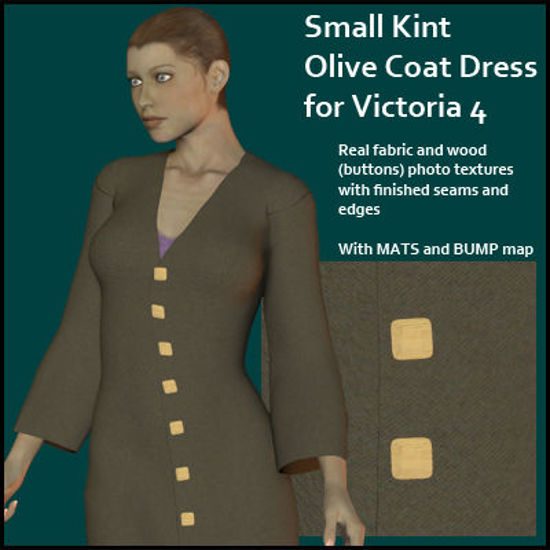 Picture of Small Knit Olive Coat Dress for Victoria 4