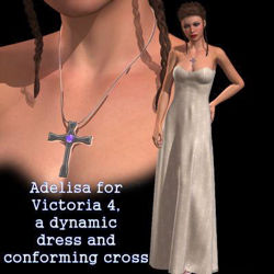 Adelisa Dress for Victoria 4 -V4 Cross Necklace Accessory