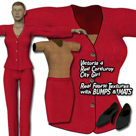 Picture of Red Corduroy City Girl Outfit for Victoria 4