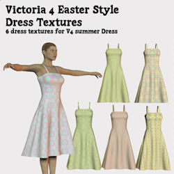 Easter Style Dress Textures for Victoria 4