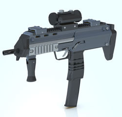 H&K MP7 Assualt Rifle with Stock Morph - Poser / DAZ Studio Format