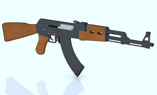 Picture of AK-47 Rifle Weapon Model - Poser and DAZ Studio Format