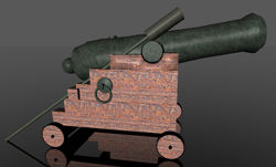 Old Black Powder Cannon and Ramrod Props