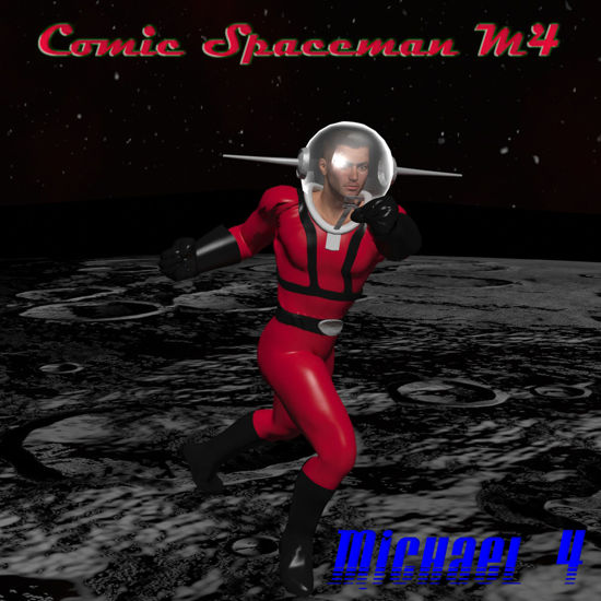 Comic Spaceman Outfit for Michael 4 - Clothing for Poser / Daz 3D ( M4 )